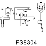 Смеситель для ванны Fmark FS8304 сатин