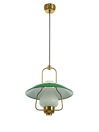 Люстра "Кёльн" 1х40Вт Е27 бронза/зеленый 32х32х100см