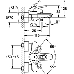 Смеситель для ванны GROHE Eurostyle 33591003 хром