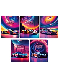 Тетрадь 48л кл Neon Drive, обл карт, УФ-лак, МИКС