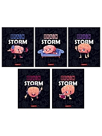 Тетрадь 48л кл Мозговой штурм, обл карт, выб УФ-лак, конгрев, МИКС