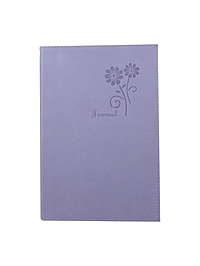 Записная книжка А5, 120л Лиловый, интегр обл, экокожа, тиснение