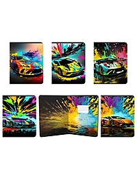 Тетрадь 48л кл Красочные машины, обл карт, мет пленка, МИКС