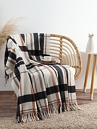 Плед "Этель" Black square 120*120 см, цвет бежевый, 70% полиэстер, 30% вискоза