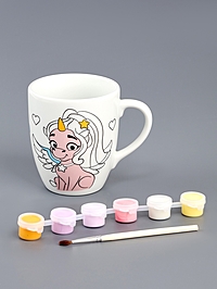 Роспись кружки красками - частичное заполнение "Прекрасная принцесса"