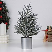 Искусственная ёлка настольная «Зимнее волшебство. Заснеженная» в ведёрке, 30 см, ветки литые отгибаются