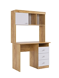 Пиьменный стол с надстройкой «Форсаж», 1000×600×1540 мм, цвет дуб крафт золотой/белый