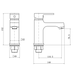 Смеситель для раковины PLStart PD10031-7 черный