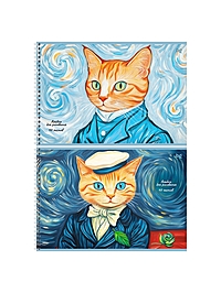 Альбом для рисования А4, 40 листов на гребне «Ван Кот», блок офсет 100 г/м², МИКС