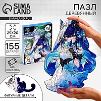 Пазлы деревянные фигурный «Аниме девушка», 155 элементнов