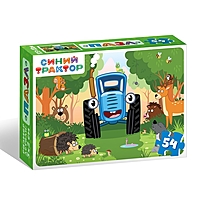 Пазл «Зверята в лесу», 54 детали, Синий трактор