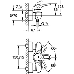Смеситель для душа GROHE Eurostyle 33590003 хром