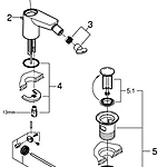 Смеситель для биде GROHE BauEdge 23331001 хром