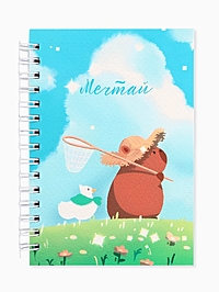 Записная книжка А6, 100 листов, в клетку "Капибара"