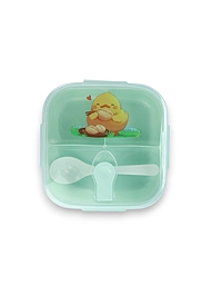 Ланч-бокс с клапаном, 3 секции, "Цыпленок", 14 х 14 х 5 см