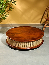 Стол журнальный 90х90х25 см, манговое дерево, коричневый