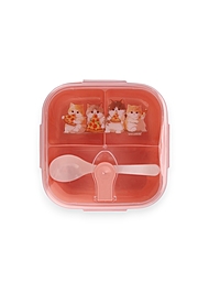 Ланч-бокс с клапаном, 3 секции, "Котята", 14 х 14 х 5 см