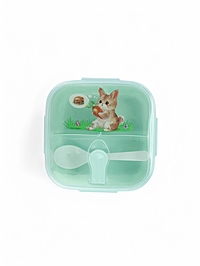 Ланч-бокс с клапаном, 3 секции, "Зайка", 14 х 14 х 5 см