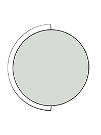 Зеркало интерьерное настенное в круглом корпусе из металла с ободом  d=46см, черный