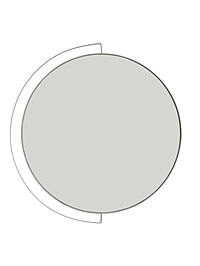 Зеркало интерьерное настенное в круглом корпусе из металла с ободом  d=46см, белый