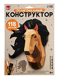 UNICON Полигональный коструктор "Голова лошади", 118 деталей