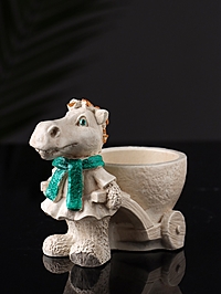 Фигурное Кашпо "Лошадь с тележкой" 10х10х6 см, бежевый