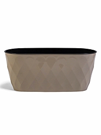 Горшок для цветов "Laurel" 35,4х15,2х15 см, 5 л с дренажной вставкой, бежевый