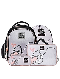 Рюкзак каркасный Across 410 40*33*15 наполн:мешок,пенал, дев, чер/сер 25-410-11