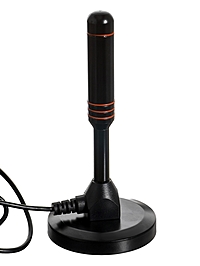 Антенна для телевизора с внешним усилителем, комнатная, чёрная