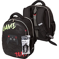 Рюкзак каркасный 35х27х13 см, deVENTE Junior 14L Gamer, + брелок, для мальчика