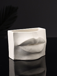 Кашпо "Губы" 10х8х7 см, натуральный, гипс