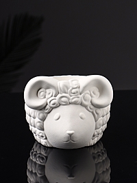 Кашпо "Баран" 12х10х7 см, натуральный, гипс