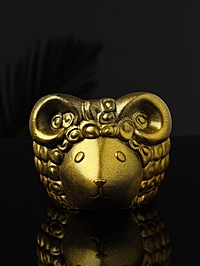 Кашпо "Баран" 12х10х7 см , золото