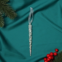 Ёлочная игрушка «Зимнее волшебство. Сосулька» пластик, 14.5×1 см, прозрачный перелив