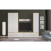 Гостиная «Лора», 2750×2200×440 мм, цвет крафт золотой/белый