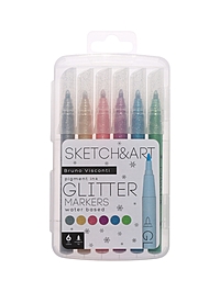 Набор маркеров глиттерных SKETCH&ART 6цв, 3.0мм