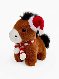 Мягкая игрушка «Лошадь», в шапочке, коричневая