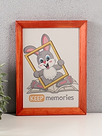 Фоторамка дерево 15х21 см, махагон №2  (пластиковый экран)