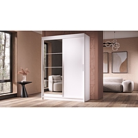 Шкаф-купе ГРАНД 1 1600х615х2200  Корпус Белый гладкий с зеркалом