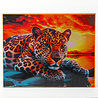 Алмазная вышивка полное заполнение "Гепард", на раме, 40*50 см