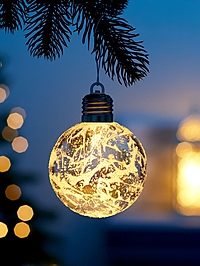 Елочный шар "Серебристый" 8 см, 1 LED, LR44x3 (в компл.), Т/БЕЛЫЙ