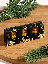 Набор гелевых свечей «Золотой конь. На удачу», 3 шт, золотые, 2,5 х2,5 х 2,5 см