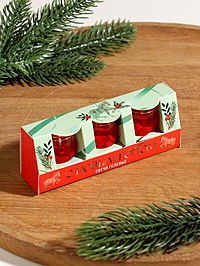 Набор гелевых свечей «Конь. С Новым годом!», 3 шт, красные, 2,5 х2,5 х 2,5 см