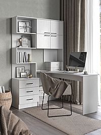 Стол компьютерный «Брауни», правый, 1280×2000×1450 мм, цвет белый