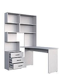 Стол компьютерный «Брауни», правый, 1280×2000×1450 мм, цвет белый