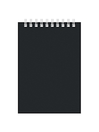 Блокнот А6 60 листов, в клетку, на гребне, для конференций, черный, обложка мелованный картон