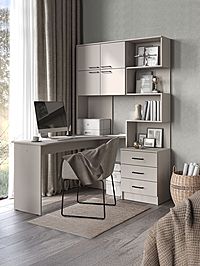 Стол компьютерный «Брауни», левый, 1280×2000×1450 мм, цвет кашемир