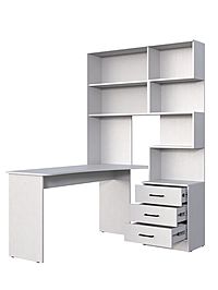 Стол компьютерный «Брауни», левый, 1280×2000×1450 мм, цвет белый