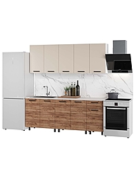 Кухня 2 метра со столешницей, Дуб крафт табачный/Сатин