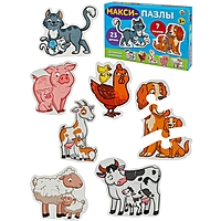 Макси-пазлы Домашние животные 7 пазлов 23 детали П23-5128